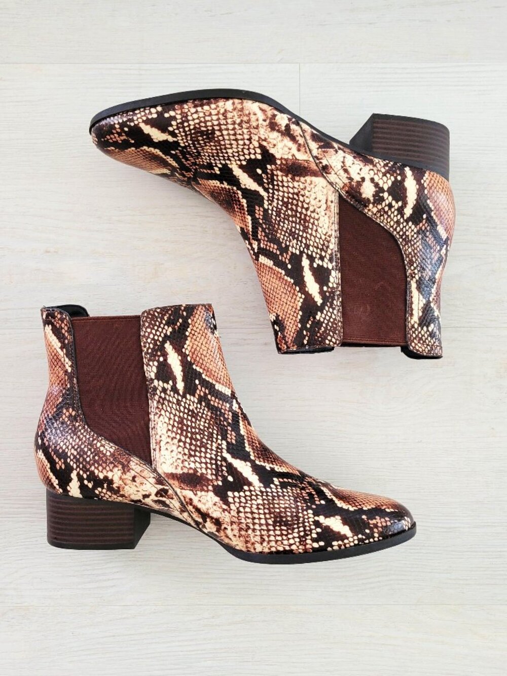 Alex Marie Snake Print Chelsea Booties Size 11